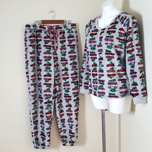 The Original Muk Luks Christmas Tree  Fleece Pajamas Set Size Medium
